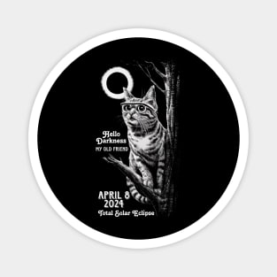 Enigmatic Eclipse Feline - Celestial Gaze Artwork Magnet